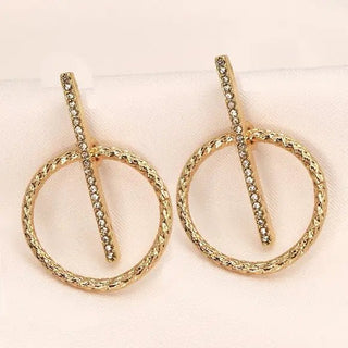 Rhinestone Bar Hoop Earrings | Select Trends Boutique