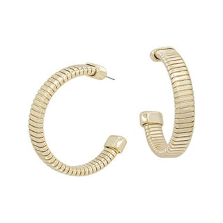 Ribbed Hoop Earrings