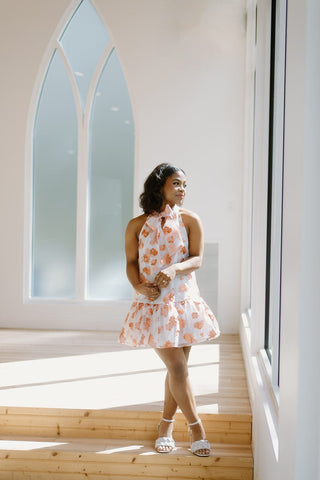 Rose Gold Embroidered Dress