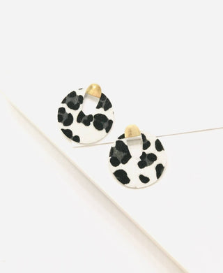 Round Leopard Earrings with Gold Detail from Select Trends Boutique