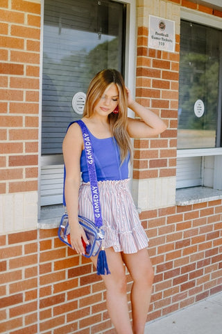 Royal Blue Knit Corset Top | Select Trends Boutique