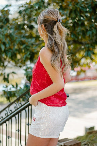 Ruby Red Sequin Sleeveless Cami - Select Trends Boutique