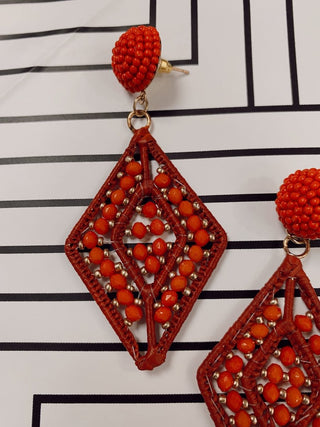 Rust Beaded Drop Earrings | Select Trends Boutique