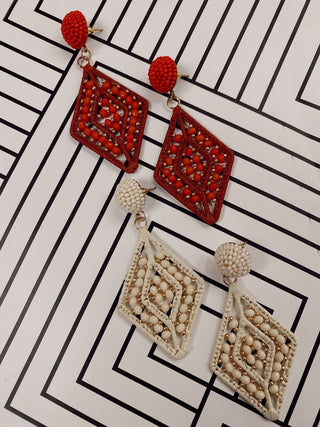 Rust Beaded Drop Earrings | Select Trends Boutique