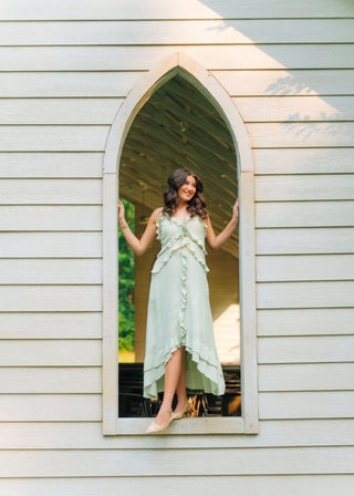 Sage Green Ruffle Midi Dress | Select Trends Boutique