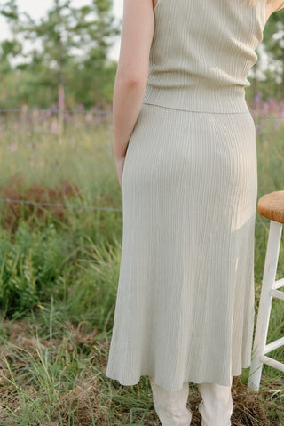 Sage Knit Set Midi Skirt | Select Trends Boutique