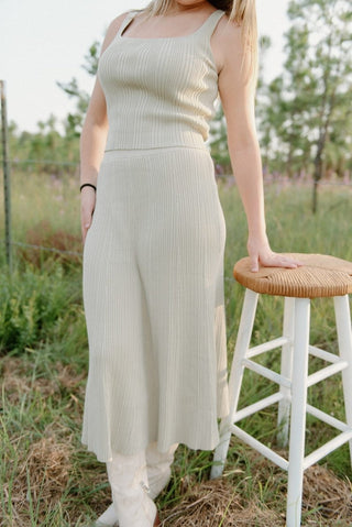 Sage Knit Set Square Neck Tank Top | Select Trends Boutique