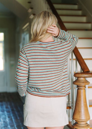 Sage Striped Button Up Cardigan | Select Trends Boutique