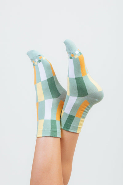 Sage Green Block Socks