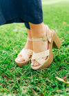 Sand Woven Platform Wooden Heels - Select Trends Boutique