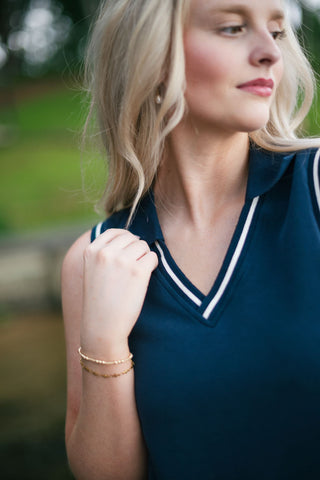 Navy Collared Athletic Skort Set