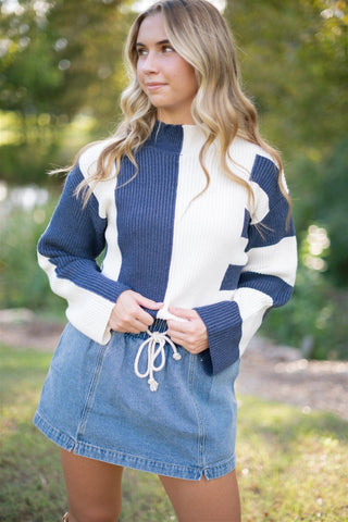 Denim Drawstring Mini Skort