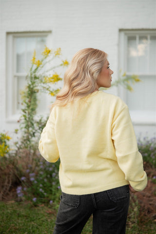 Yellow Cozy Button Up Sweater