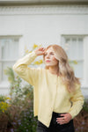 Yellow Cozy Button Up Sweater