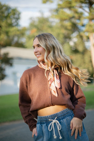 Brown Cozy Button Up Sweater
