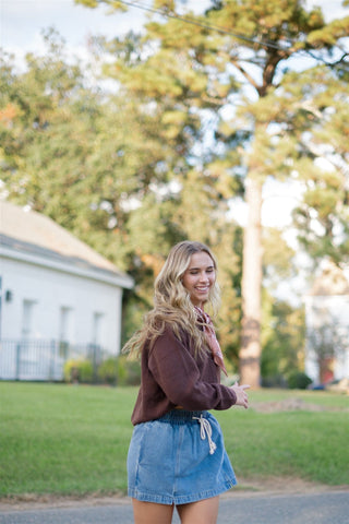 Brown Cozy Button Up Sweater