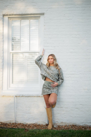 Camo Drawstring Mini Skort