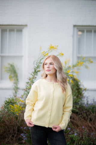 Yellow Cozy Button Up Sweater