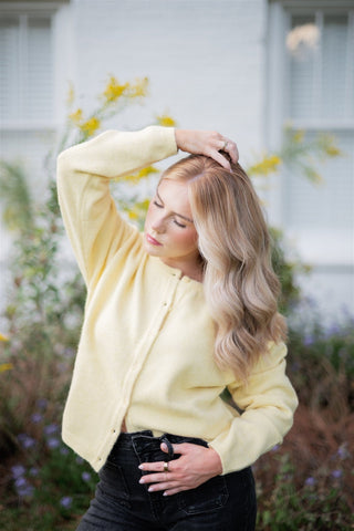 Yellow Cozy Button Up Sweater