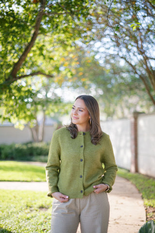 Moss Green Button Up Cardigan