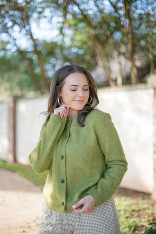 Moss Green Button Up Cardigan