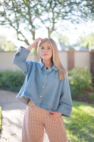 Light Wash Effortless Denim Top