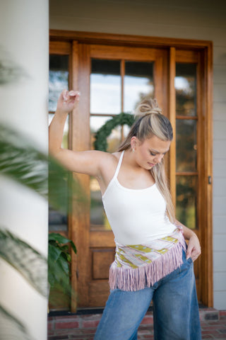 White Halter Neck Tank Top