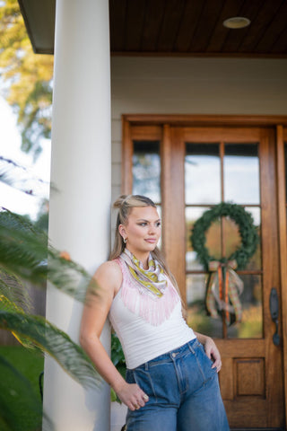 White Halter Neck Tank Top