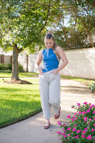 Medium Wash Asymmetrical Denim Top
