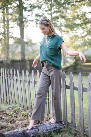 Mocha Brown Wide Leg Jeans