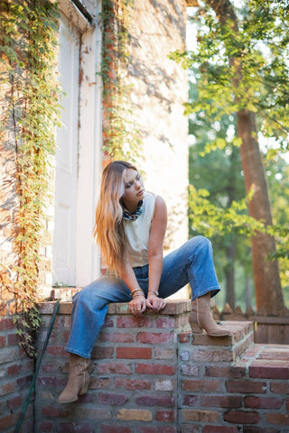 Medium Wash Mid Rise Barrel Jean