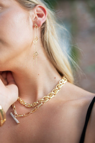 Gold Chain Drop Earrings