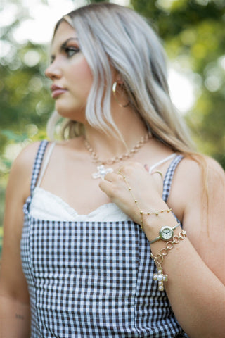 Gold Chain Link Cross Bracelet
