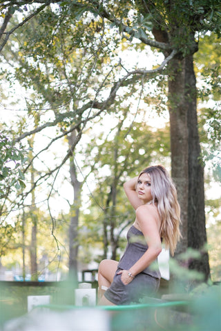 Ash Brown Suede Short Set
