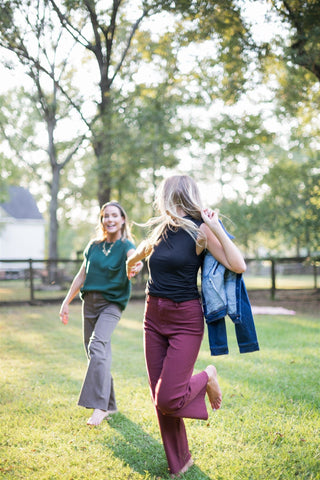 Maroon Wide Leg Jeans