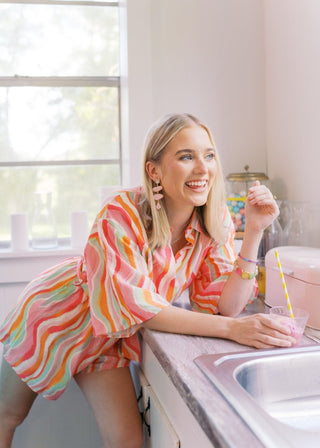 Sherbet Print Button Down Romper | Select Trends Boutique