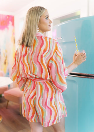 Sherbet Print Button Down Romper | Select Trends Boutique
