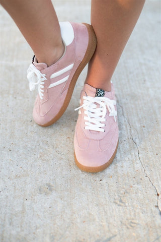 Shu Shop Renee Pink Suede Sneaker - Select Trends Boutique