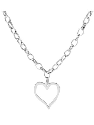 Silver Chain Link Heart Necklace | Select Trends Boutique