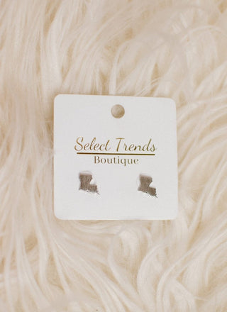 Silver LA Textured Stud Earrings | Select Trends Boutique