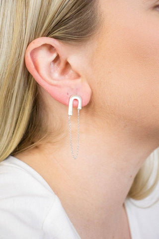 Silver Pin Dangle Earrings | Select Trends Boutique