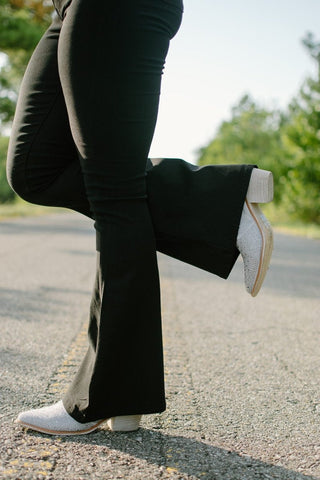Silver Rhinestone Western Bootie | Select Trends Boutique