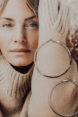 Silver Stardust Hoops | Select Trends Boutique
