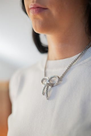 Silver Statement Bow Necklace | Select Trends Boutique