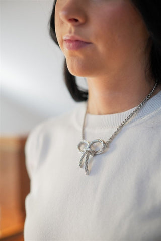 Silver Statement Bow Necklace | Select Trends Boutique