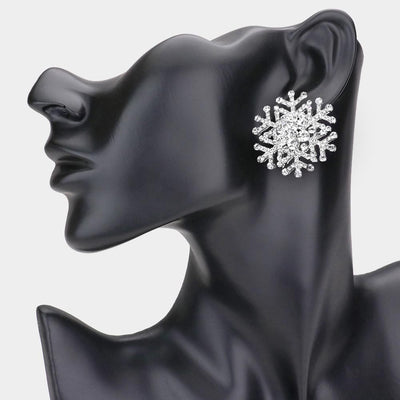 Rhinestone Snowflake Earrings