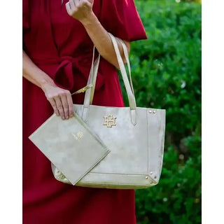 Sophie Gold Shimmer Studded Tote Bag | Select Trends Boutique