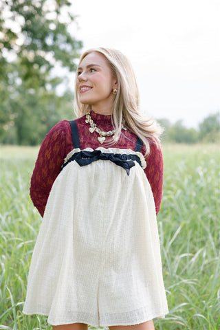 Wine Lace Long Sleeve Top