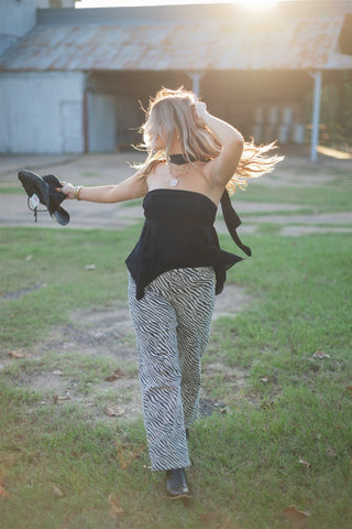 Tiger Print Vintage Straight Leg Jeans