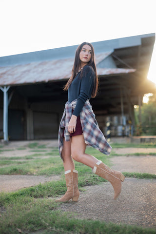 Burgundy Plaid Button Up Flannel